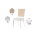 Meridian Furniture, Sedia da Pranzo Butterfly in Tessuto Strutturato di Lino Crema, Set da 2