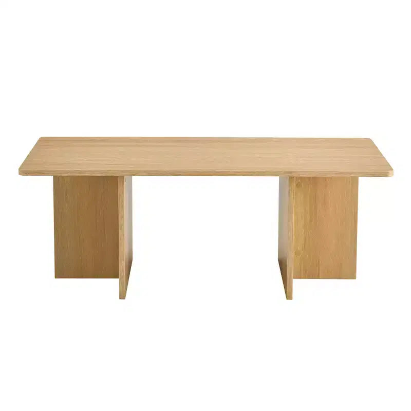 Zeus & Ruta 44.8'' Modern Coffee Table with Grain Finish and Triangular Support Base