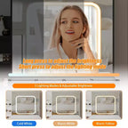 Coiffeuse GustoWave avec lumières LED, coiffeuse de maquillage avec miroir coulissant éclairé, station de charge, table de toilette