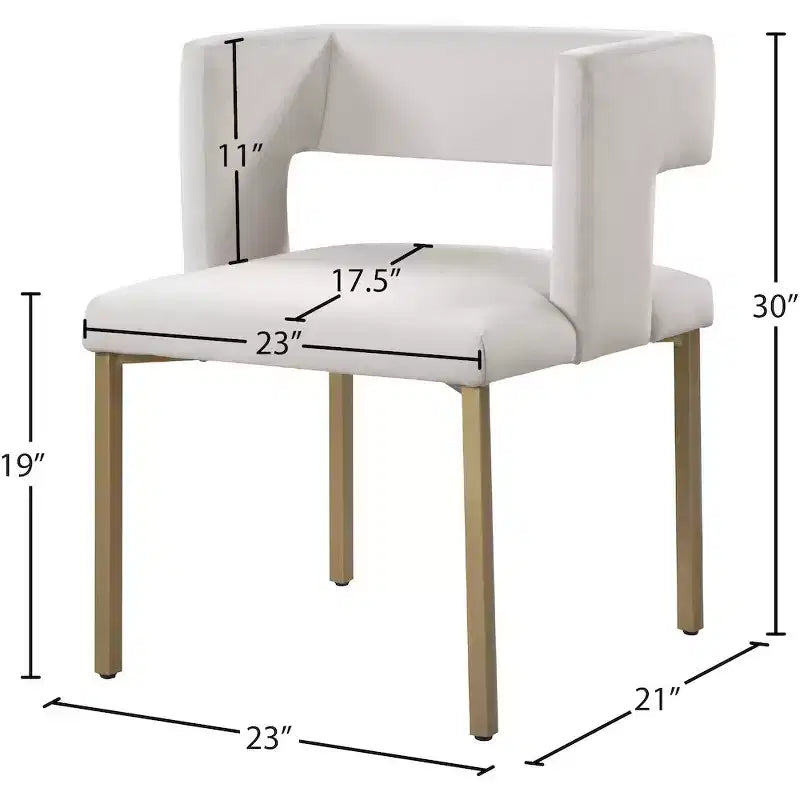 Meridian Furniture, Sedia da pranzo Caleb in velluto, set da 2