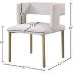 Meridian Furniture, Sedia da pranzo Caleb in velluto, set da 2