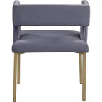 Meridian Furniture, Sedia da pranzo Caleb in velluto, set da 2