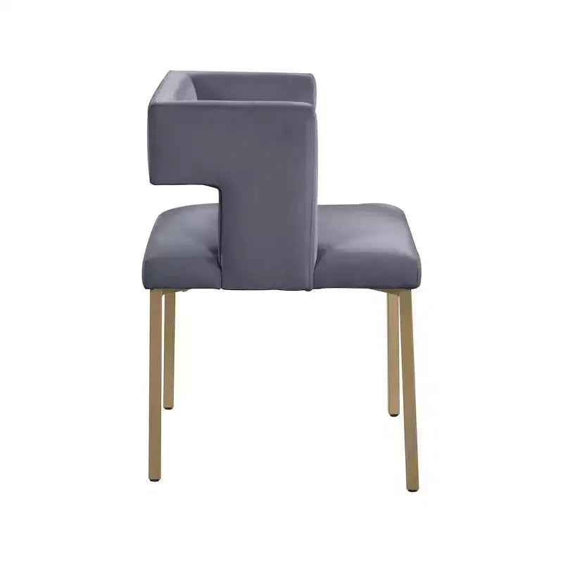 Meridian Furniture, Sedia da pranzo Caleb in velluto, set da 2