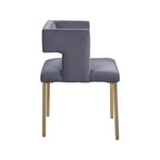 Meridian Furniture, Sedia da pranzo Caleb in velluto, set da 2
