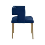 Meridian Furniture, Sedia da pranzo Caleb in velluto, set da 2