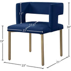 Meridian Furniture, Sedia da pranzo Caleb in velluto, set da 2