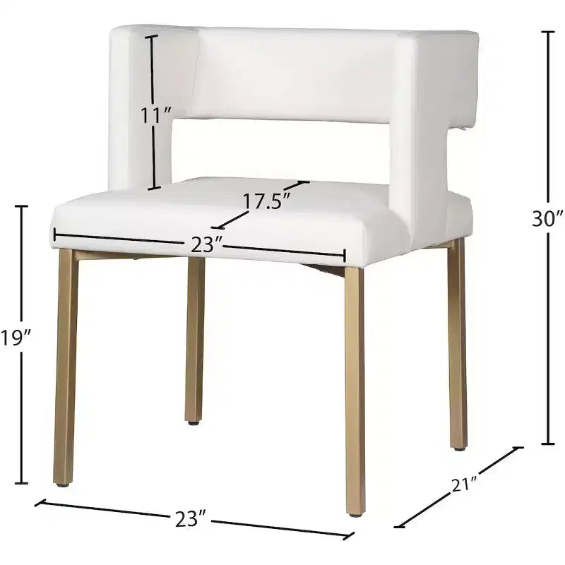 Meridian Furniture, Sedia da pranzo Caleb in velluto, set da 2