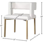 Meridian Furniture, Sedia da pranzo Caleb in velluto, set da 2