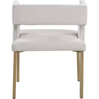 Meridian Furniture, Sedia da pranzo Caleb in velluto, set da 2