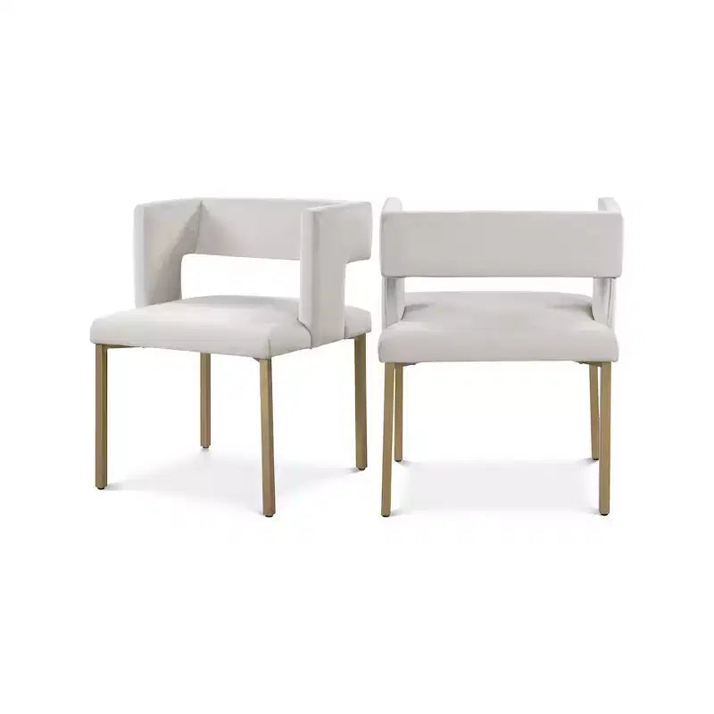 Meridian Furniture, Sedia da pranzo Caleb in velluto, set da 2