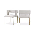 Meridian Furniture, Sedia da pranzo Caleb in velluto, set da 2