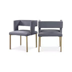 Meridian Furniture, Sedia da pranzo Caleb in velluto, set da 2