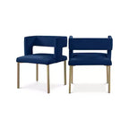 Meridian Furniture, Sedia da pranzo Caleb in velluto, set da 2