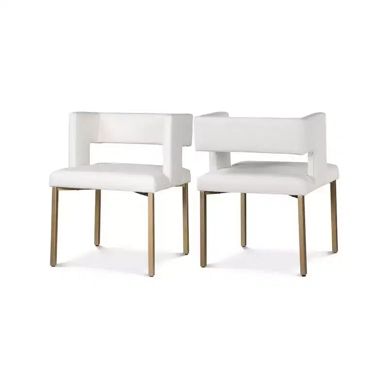 Meridian Furniture, Sedia da pranzo Caleb in velluto, set da 2