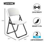 Sedia pieghevole Lifetime Loop Light Commercial, confezione da 4, bianca (80155)