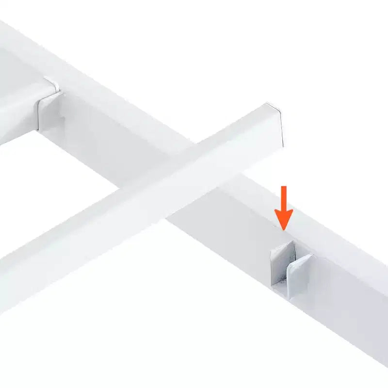 Struttura Letto Singolo Bianco con Testiera, Base per Materasso in Metallo Resistente con Doghe in Acciaio, Nessun Box Spring Necessario, Silenzioso e Durevole