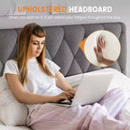Struttura letto imbottita con piattaforma, Full/Queen/King Size, con 2 cassetti portaoggetti, doghe in legno massiccio, nessuna molla richiesta, silenziosa