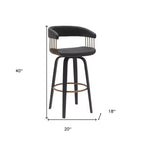 HomeRoots 31 Sgabello da Bar Girevole in Similpelle Nera Altezza Bar
