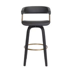 HomeRoots 31 Sgabello da Bar Girevole in Similpelle Nera Altezza Bar