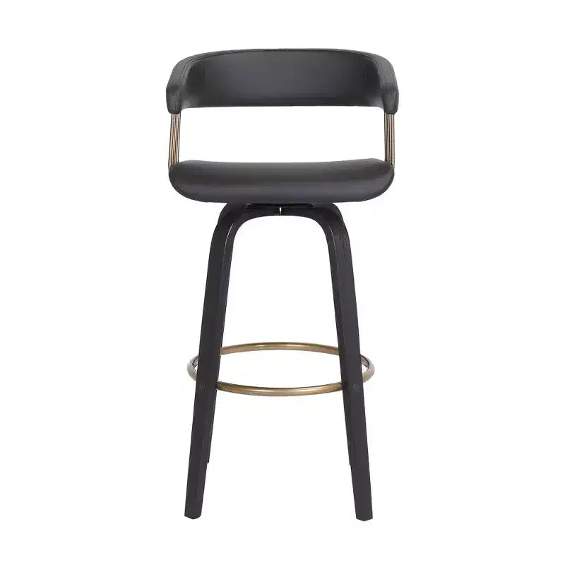 HomeRoots 31 Sgabello da Bar Girevole in Similpelle Nera Altezza Bar
