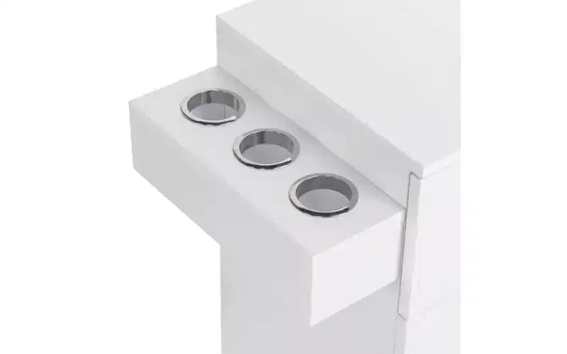 Karl Home Armadietto per barbiere in legno autoportante con 2 cassetti, 1 armadietto e 6 supporti per asciugacapelli