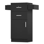 Karl Home Armadietto per barbiere in legno autoportante con 2 cassetti, 1 armadietto e 6 supporti per asciugacapelli