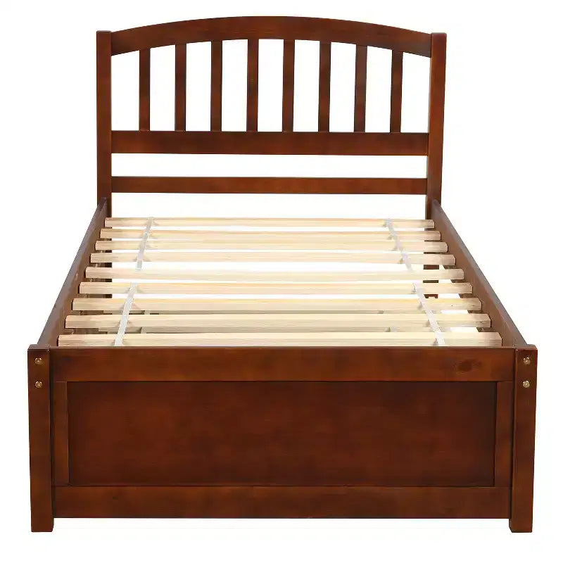 Base letto a piattaforma in legno Twin con letto estraibile Espresso