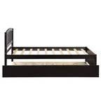 Base letto a piattaforma in legno Twin con letto estraibile Espresso