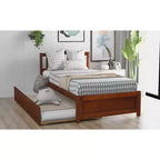 Base letto a piattaforma in legno Twin con letto estraibile Espresso