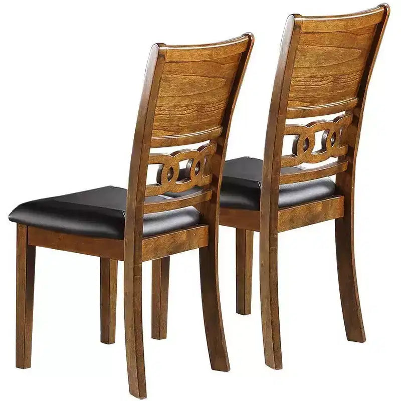 Okak Sedie da Pranzo Imbottite Vintage Set da 2, Sedie da Cucina in Legno di Gomma Massiccio con Schienale Unico per Sala da Pranzo/Soggiorno