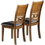 Okak Sedie da Pranzo Imbottite Vintage Set da 2, Sedie da Cucina in Legno di Gomma Massiccio con Schienale Unico per Sala da Pranzo/Soggiorno