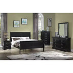 Mobili per camera da letto in legno massello Okak: cassettiera a 5 cassetti o comodino a 2 cassetti, letto a slitta, accessori in ottone, facile montaggio