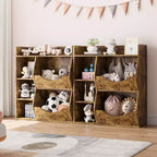 Libreria per bambini e portaoggetti per giocattoli, organizer per giocattoli a 3 livelli, mobiletto a 5 cubi, libreria per bambini