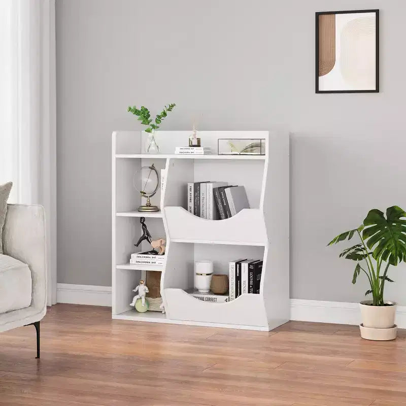 Libreria per bambini e portaoggetti per giocattoli, organizer per giocattoli a 3 livelli, mobiletto a 5 cubi, libreria per bambini