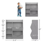 Libreria per bambini e portaoggetti per giocattoli, organizer per giocattoli a 3 livelli, mobiletto a 5 cubi, libreria per bambini