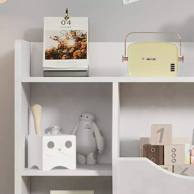 Libreria per bambini e portaoggetti per giocattoli, organizer per giocattoli a 3 livelli, mobiletto a 5 cubi, libreria per bambini