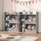 Libreria per bambini e portaoggetti per giocattoli, organizer per giocattoli a 3 livelli, mobiletto a 5 cubi, libreria per bambini