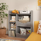 Libreria per bambini e portaoggetti per giocattoli, organizer per giocattoli a 3 livelli, mobiletto a 5 cubi, libreria per bambini