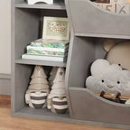 Libreria per bambini e portaoggetti per giocattoli, organizer per giocattoli a 3 livelli, mobiletto a 5 cubi, libreria per bambini