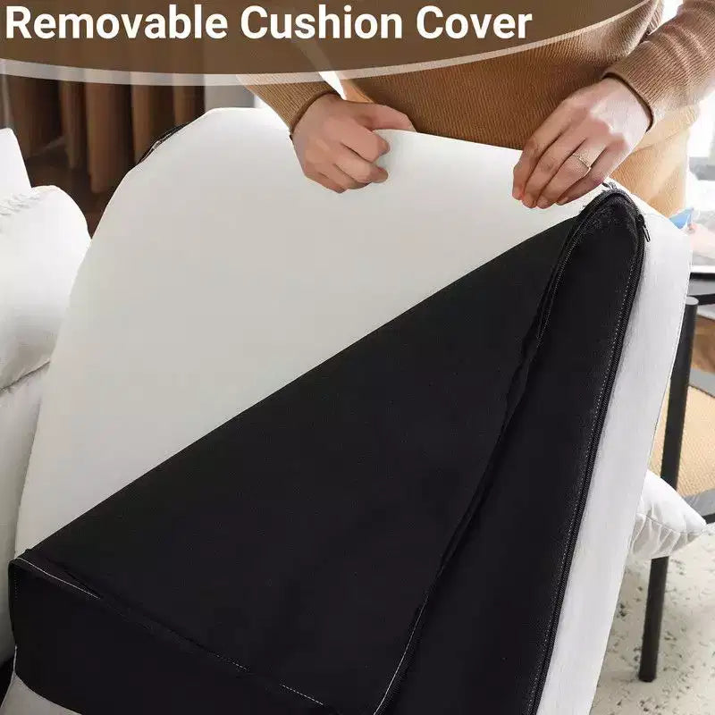 Karl Home | Divano piccolo a due posti con braccioli curvi in velluto scamosciato e cuscini – 123 cm di larghezza