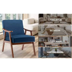 MAYEERTY Poltrona Accent con schienale ad ali in stile metà secolo, struttura in legno massello, schienale spesso, poltrona lounge per soggiorno