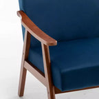 MAYEERTY Poltrona Accent con schienale ad ali in stile metà secolo, struttura in legno massello, schienale spesso, poltrona lounge per soggiorno