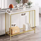Acekool Tavolo Console Stretto per Ingresso, Tavolo da Divano Industriale con Scaffale, per Corridoio, Soggiorno, Ufficio