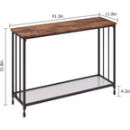 Acekool Tavolo Console Stretto per Ingresso, Tavolo da Divano Industriale con Scaffale, per Corridoio, Soggiorno, Ufficio
