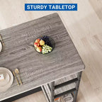 Table de cuisine hauteur comptoir avec 2 tabourets de bar rembourrés, ensemble table et chaises de salle à manger en bois pour 2 avec étagères de rangement, pour petits espaces, appartement
