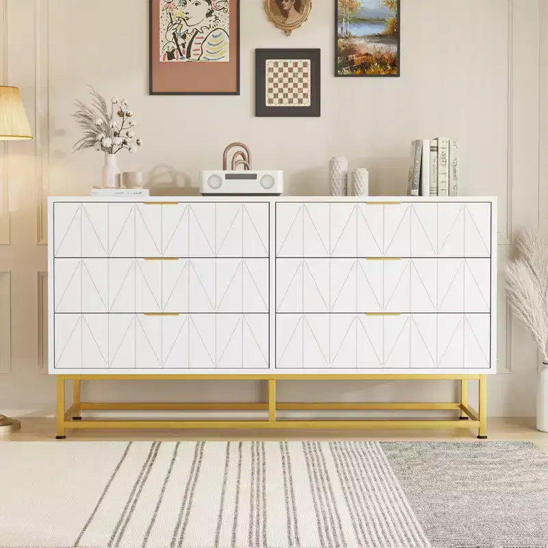 Cassettiera piccola a 6 cassetti - Comodino e organizer moderno e compatto per camera da letto/soggiorno