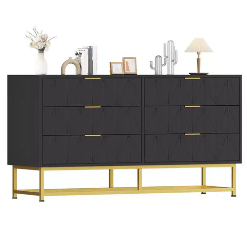 Commode à 6 tiroirs – Meuble de rangement moderne, Table de chevet compacte et Organiseur pour Chambre/Salon
