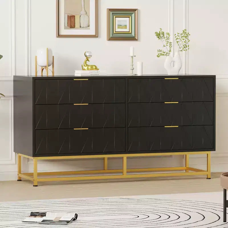 6-Drawer Small Dresser - Modern Chest w/Storage, Compact Nightstand & Organizer for Bedroom/Living Room