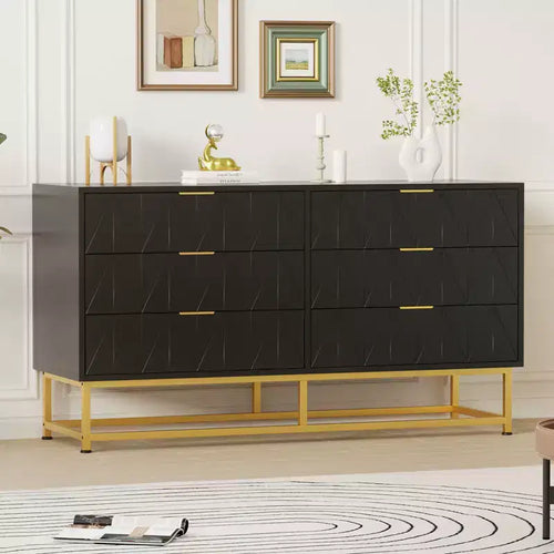 6-Drawer Small Dresser - Modern Chest w/Storage, Compact Nightstand & Organizer for Bedroom/Living Room