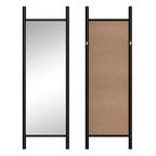 PexFix Specchio da terra in legno massiccio, stile scaletta, 53 cm L x 162 cm H, colore nero
